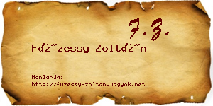 Füzessy Zoltán névjegykártya